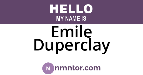Emile Duperclay