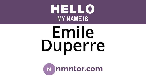 Emile Duperre