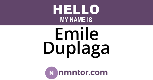 Emile Duplaga