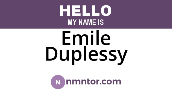 Emile Duplessy