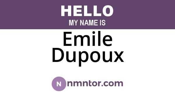 Emile Dupoux