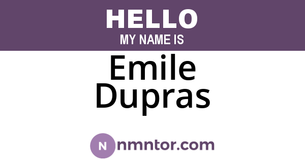 Emile Dupras