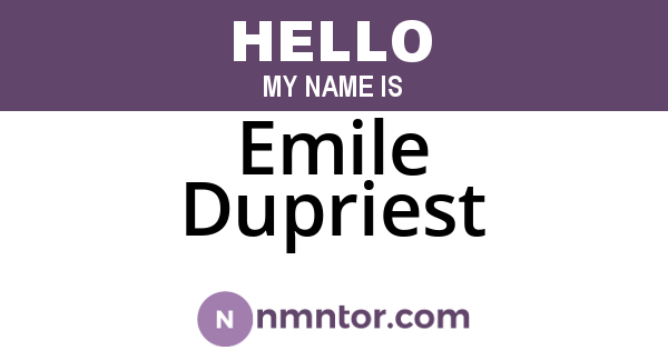 Emile Dupriest