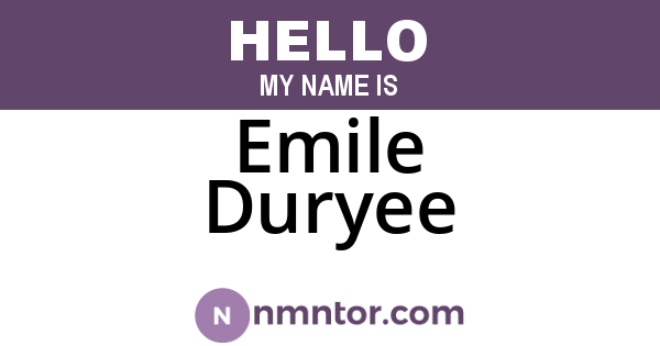 Emile Duryee