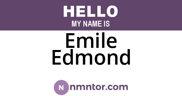 Emile Edmond