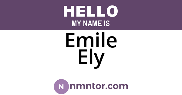 Emile Ely
