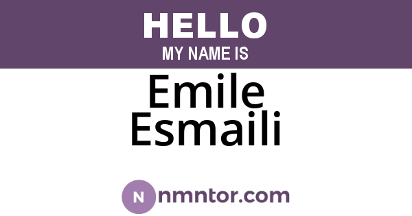 Emile Esmaili