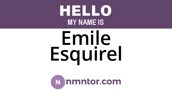 Emile Esquirel