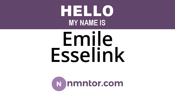 Emile Esselink