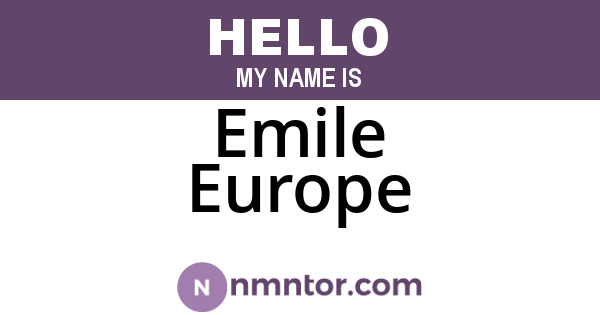 Emile Europe