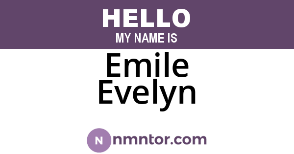 Emile Evelyn