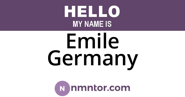 Emile Germany
