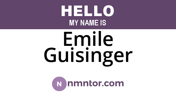Emile Guisinger