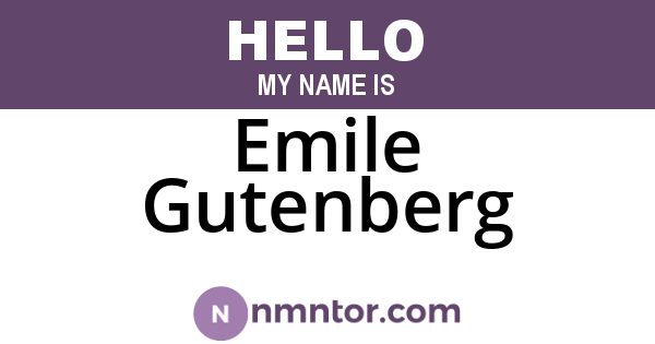 Emile Gutenberg