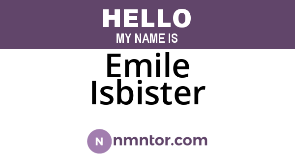 Emile Isbister