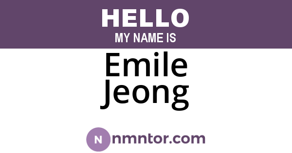 Emile Jeong