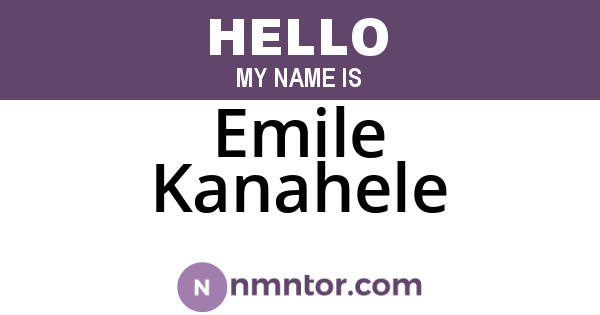 Emile Kanahele