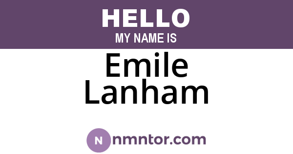 Emile Lanham