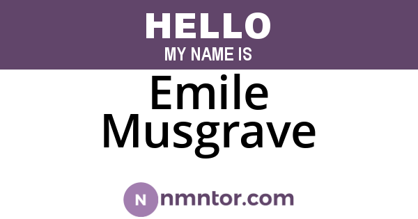 Emile Musgrave