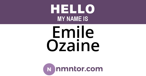 Emile Ozaine