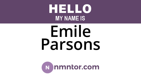 Emile Parsons