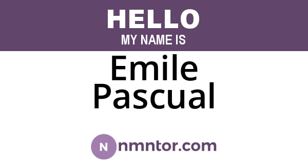 Emile Pascual