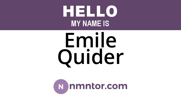 Emile Quider