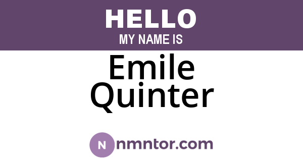 Emile Quinter