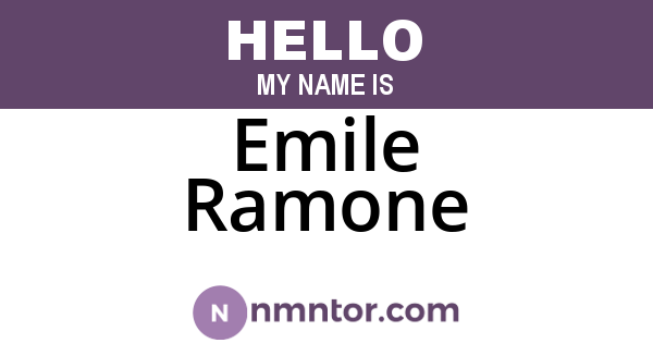 Emile Ramone