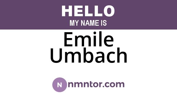 Emile Umbach