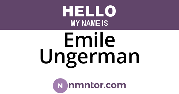 Emile Ungerman