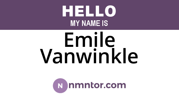 Emile Vanwinkle