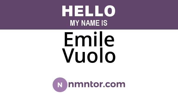 Emile Vuolo