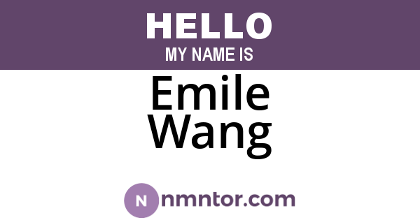 Emile Wang