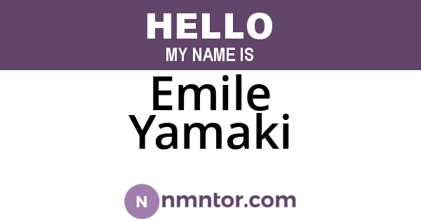 Emile Yamaki