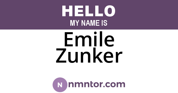 Emile Zunker