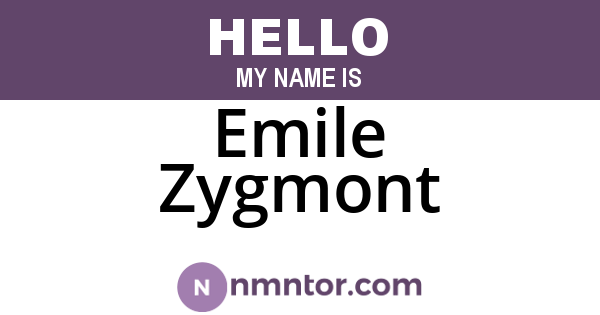 Emile Zygmont