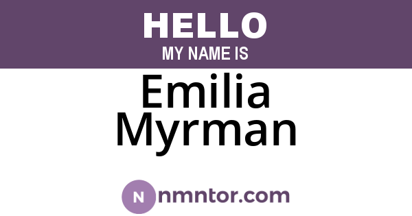 Emilia Myrman