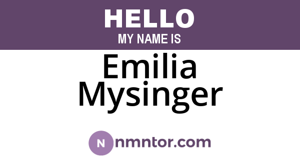 Emilia Mysinger