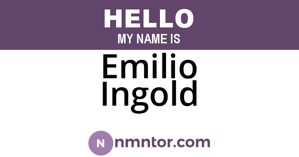 Emilio Ingold