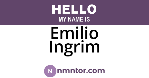 Emilio Ingrim
