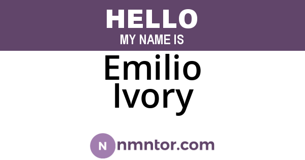 Emilio Ivory