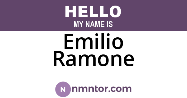 Emilio Ramone