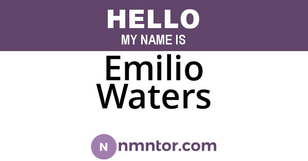 Emilio Waters
