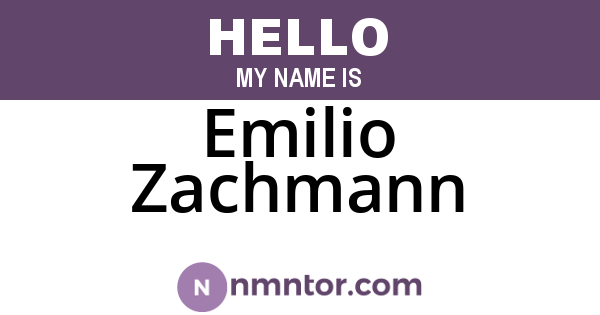Emilio Zachmann