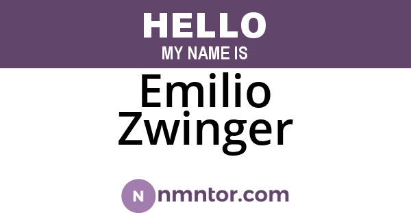 Emilio Zwinger