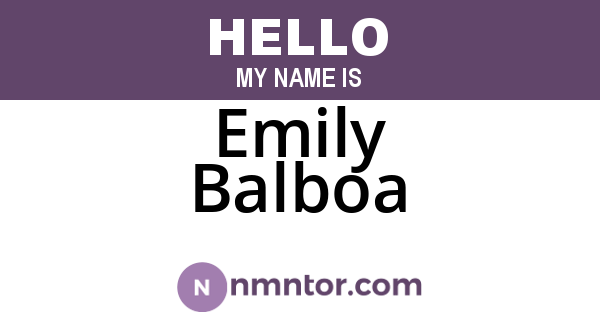 Emily Balboa
