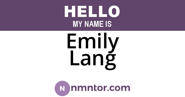 Emily Lang