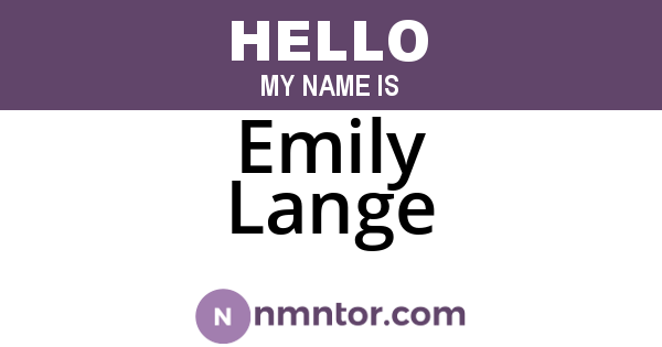 Emily Lange