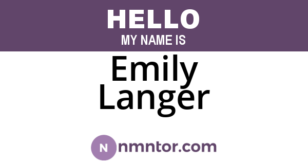 Emily Langer
